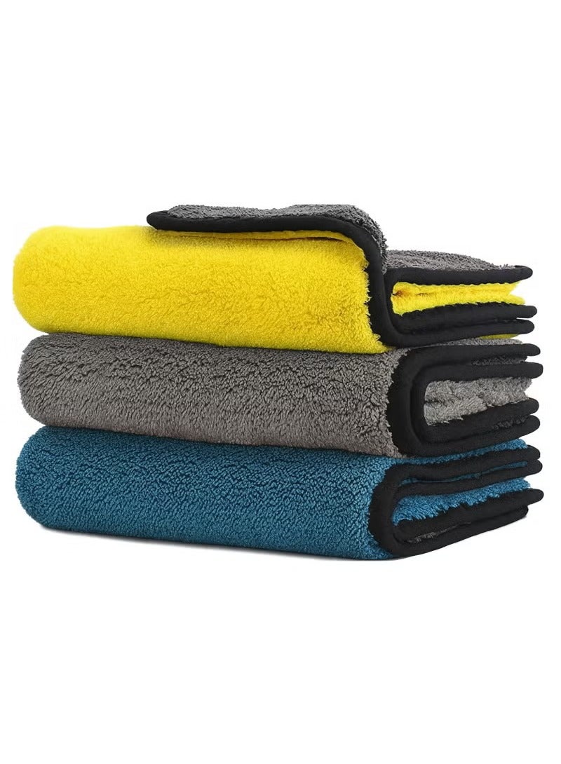 Generic Premium Car Drying Towel Set – 3 Pack 30x30cm Super Absorbent Microfiber Cloths for Car, Windows, Screens & Kitchen – Includes Free Cleaning Towel  - Image 1