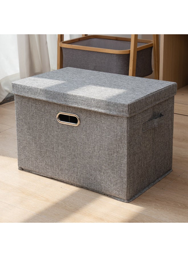 Cotton And Linen Storage Box With Lid Foldable Drawer Clothes Wardrobe Storage Box Fabric Toy Storage Box - Image 1