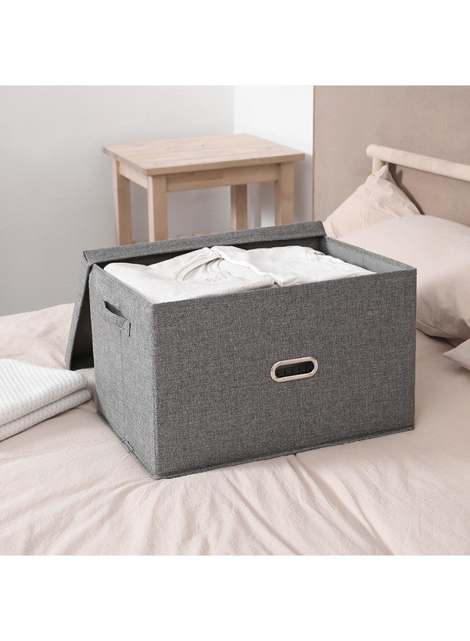 Cotton And Linen Storage Box With Lid Foldable Drawer Clothes Wardrobe Storage Box Fabric Toy Storage Box - Image 3