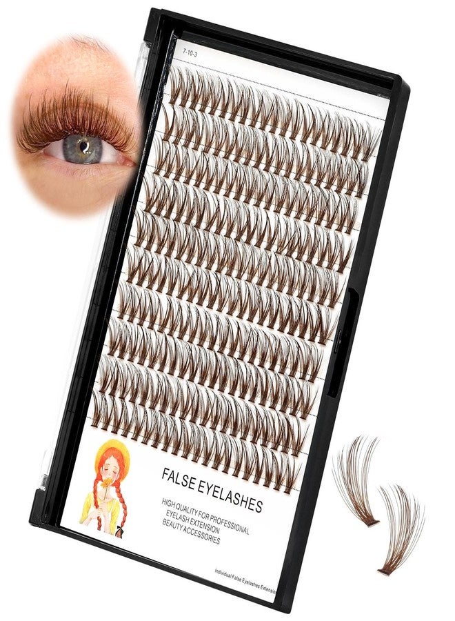 Dedila Grafting 20Roots Brown Color Makeup Cluster Eyelashes Thickness 0.07mm D Curl Individula False Eyelashes Dramatic 3D Volume Eye Lashes Extensions 10-20mm to Choose (14mm) - Image 2