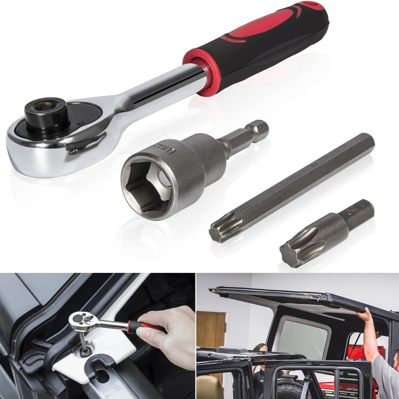 Danti Hard Top Door Removal Tool Kit For Jeep Wrangler JK JL Gladiator JT Rubicon Sahara Unlimited Sports 2007-2024 Soft Top Hard Replace 68361574AB 82214166AB - Image 2