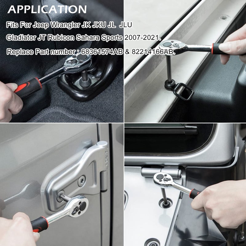 Danti Hard Top Door Removal Tool Kit For Jeep Wrangler JK JL Gladiator JT Rubicon Sahara Unlimited Sports 2007-2024 Soft Top Hard Replace 68361574AB 82214166AB - Image 3