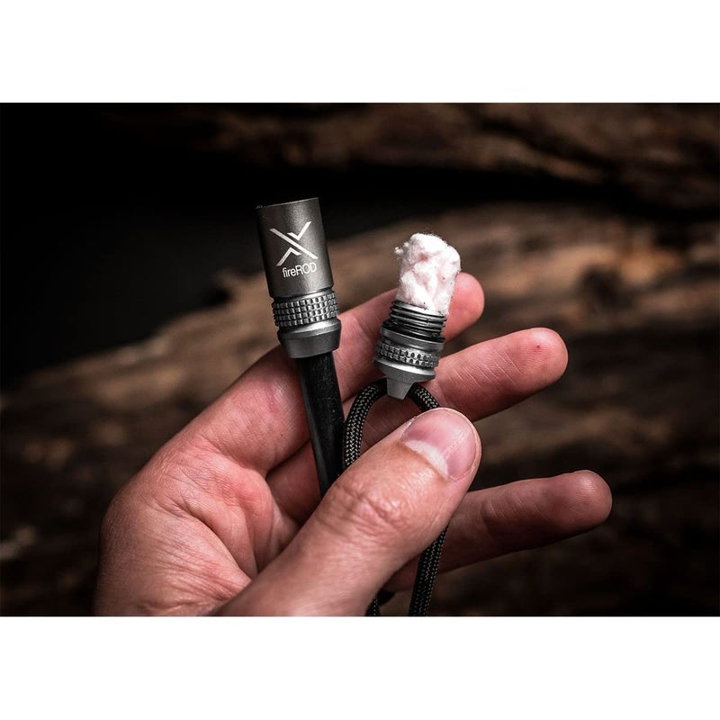 Exotac fireROD Ferrocerium Firestarter with Replaceable 5/16 in. Diameter Waterproof Ferro Rod Striker and Tinder Capsule Compartment with Included quickLIGHT Tabs, Works with Most Bushcrafting Knives - Image 3