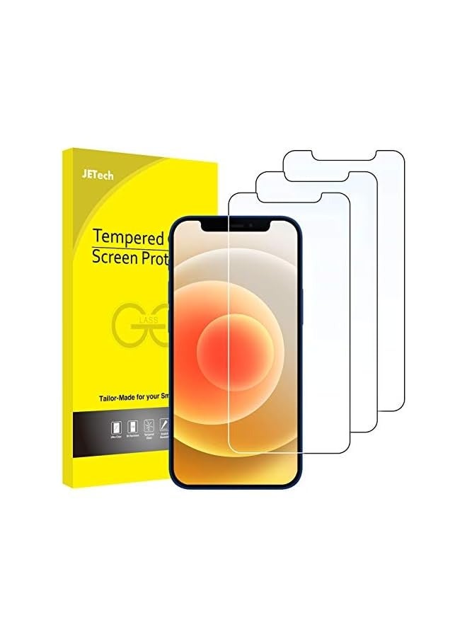 Jetech Screen Protector for iPhone 12/12 Pro 6.1-Inch, Tempered Glass Film, 3-Pack - Image 1