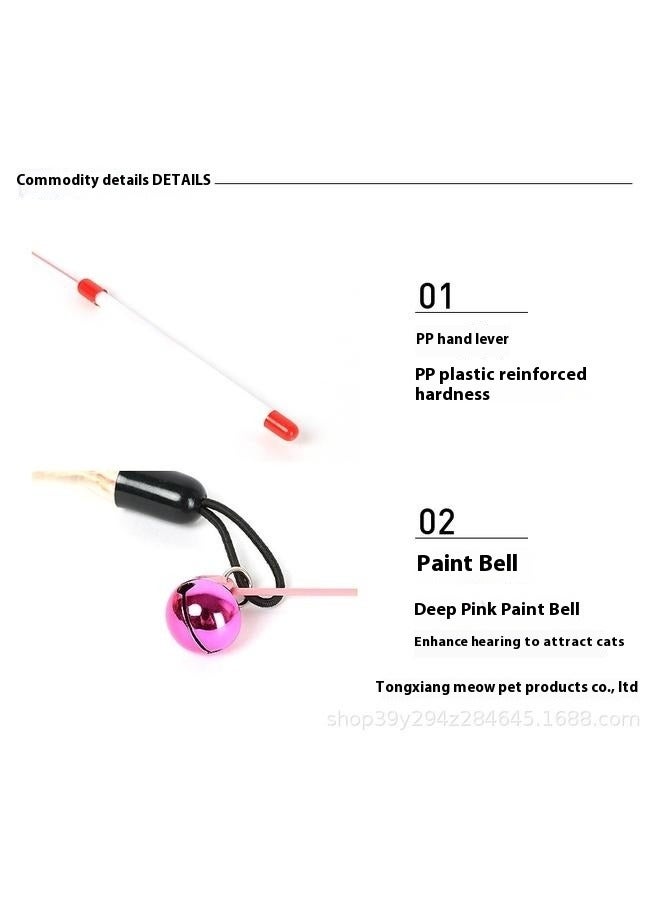 Wire Chaser Wand Feather Toy Multicolour，Lily and Prim's Cat Pet Toy Steel Wire Chaser Wand Teaser with Bell, Beads and Feather - Image 5