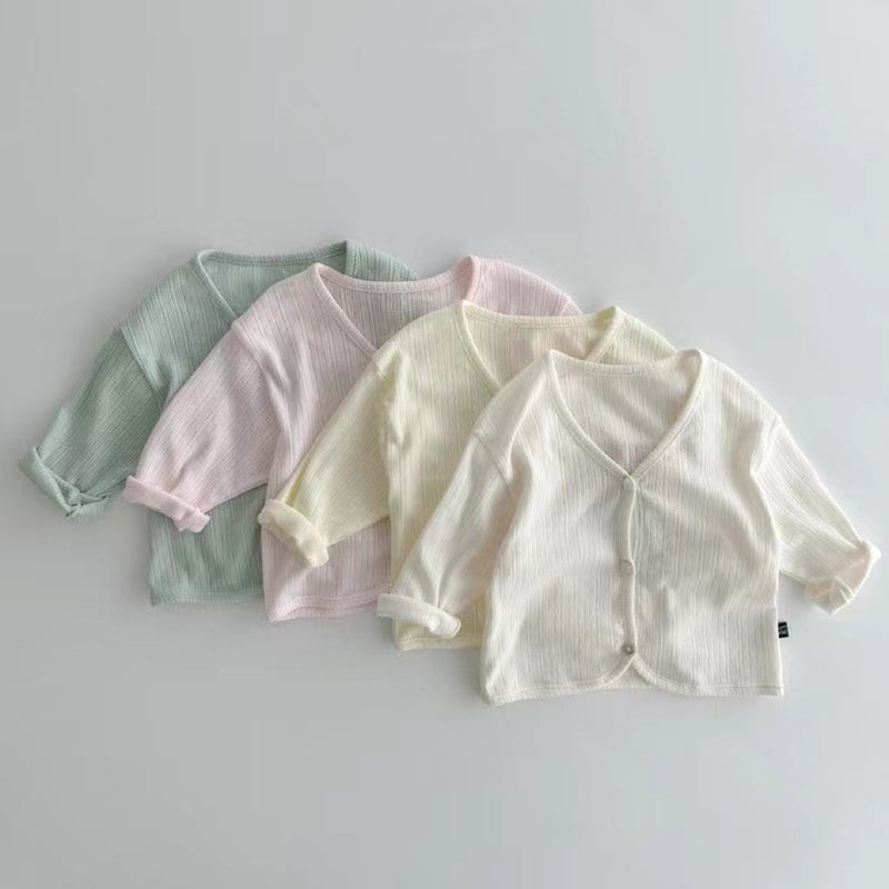 Baby Cotton Summer Cardigan – Lightweight V-Neck Jacket for Infants and Young Children - Image 2