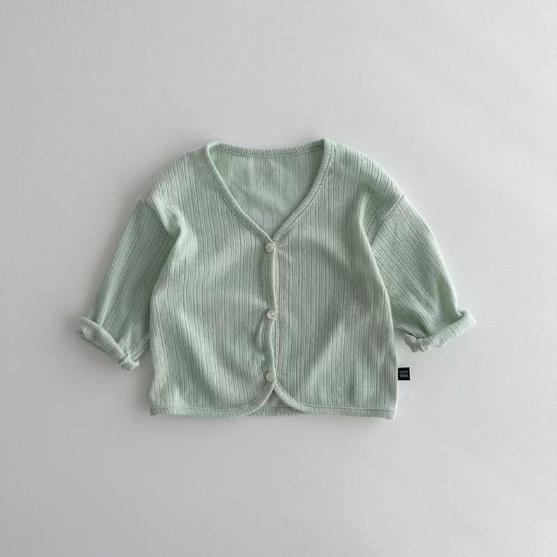 Baby Cotton Summer Cardigan – Lightweight V-Neck Jacket for Infants and Young Children - Image 1