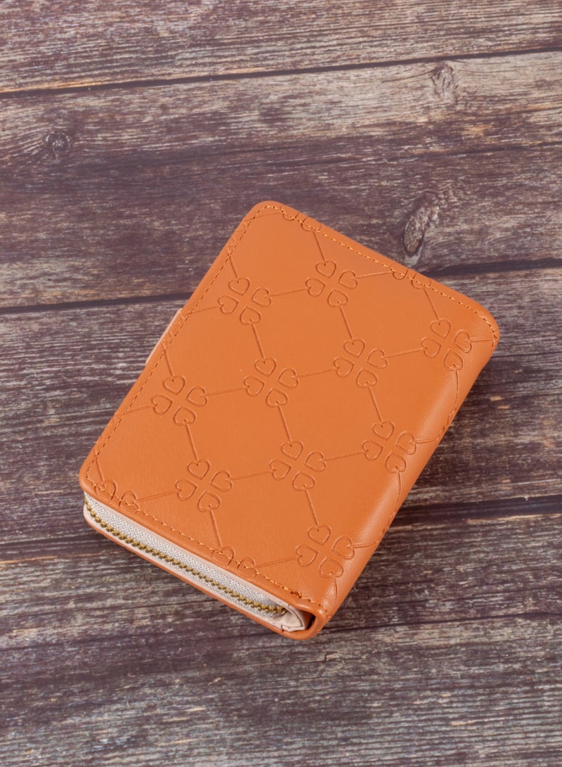 The Black Pearl Accessories Leather Flip Wallet & Card Holder with 10 Pockets and Zipped Pocket Brown - Image 2