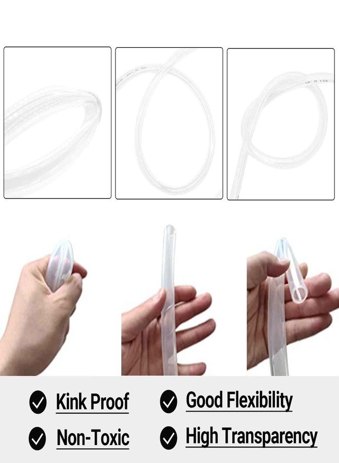 Geowaky Clear Vinyl Tubing 1/2" ID × 5/8" OD -10 Ft 60PSI,Flexible Plastic Tubing,BPA Free Non-Toxic, Multipurpose Hybrid Clear Reinforced Tubing with 2 Screw Clamps - Image 3