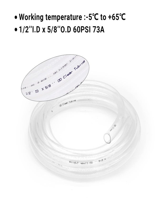 Geowaky Clear Vinyl Tubing 1/2" ID × 5/8" OD -10 Ft 60PSI,Flexible Plastic Tubing,BPA Free Non-Toxic, Multipurpose Hybrid Clear Reinforced Tubing with 2 Screw Clamps - Image 5
