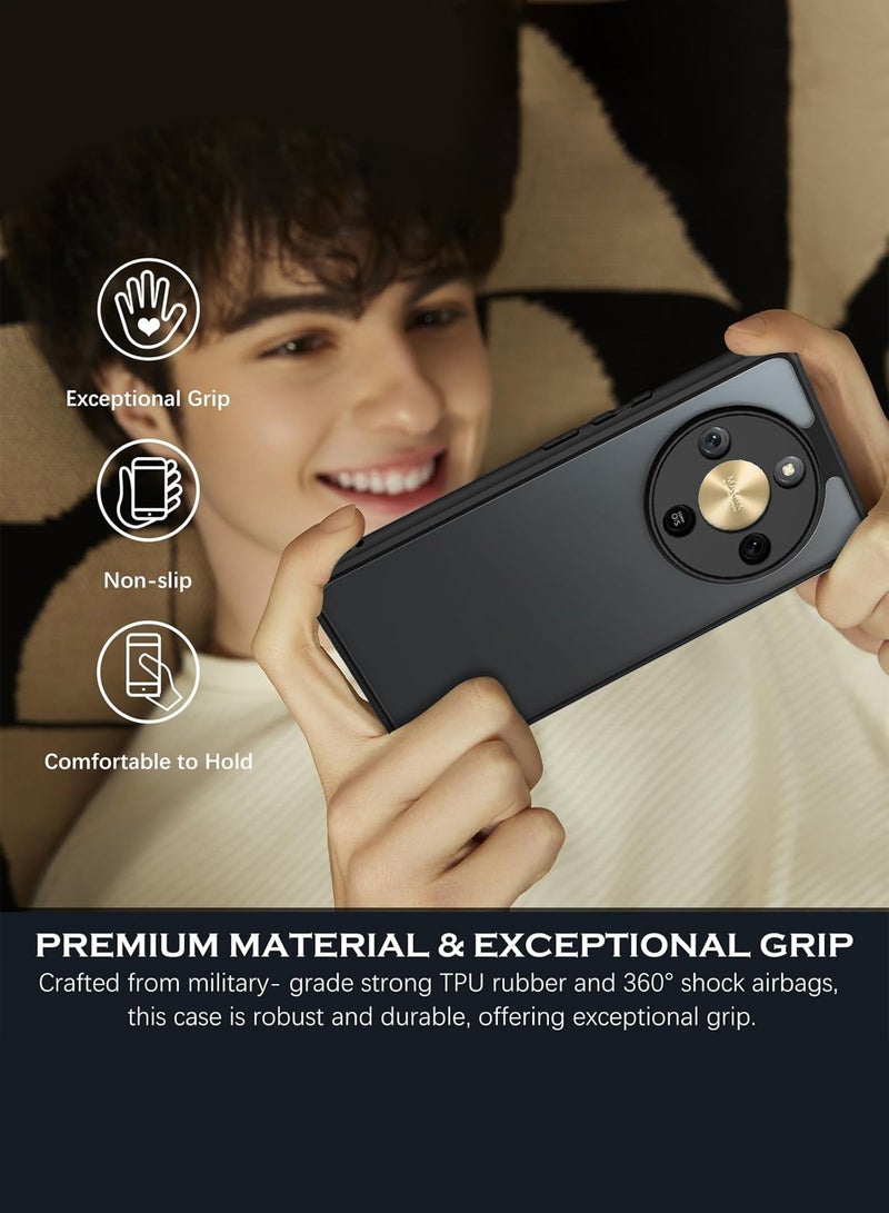 Wtech Honor X9d 5G 2025 Hybrid TPU Silicone with Raised Camera Slim Armour Case Cover (MCAPSA) - Clear/Black - Image 3