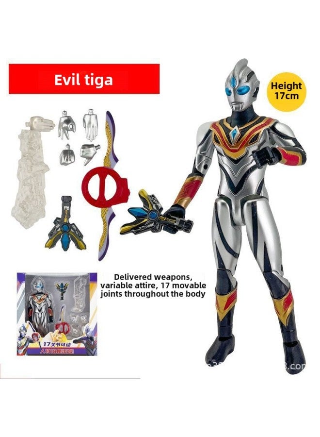 Ultraman Hand-made Spot Gold Cero Beria Geed Tiga Doll Model Stand Kidsren's Toys-Color:Evil Teliga - Image 1