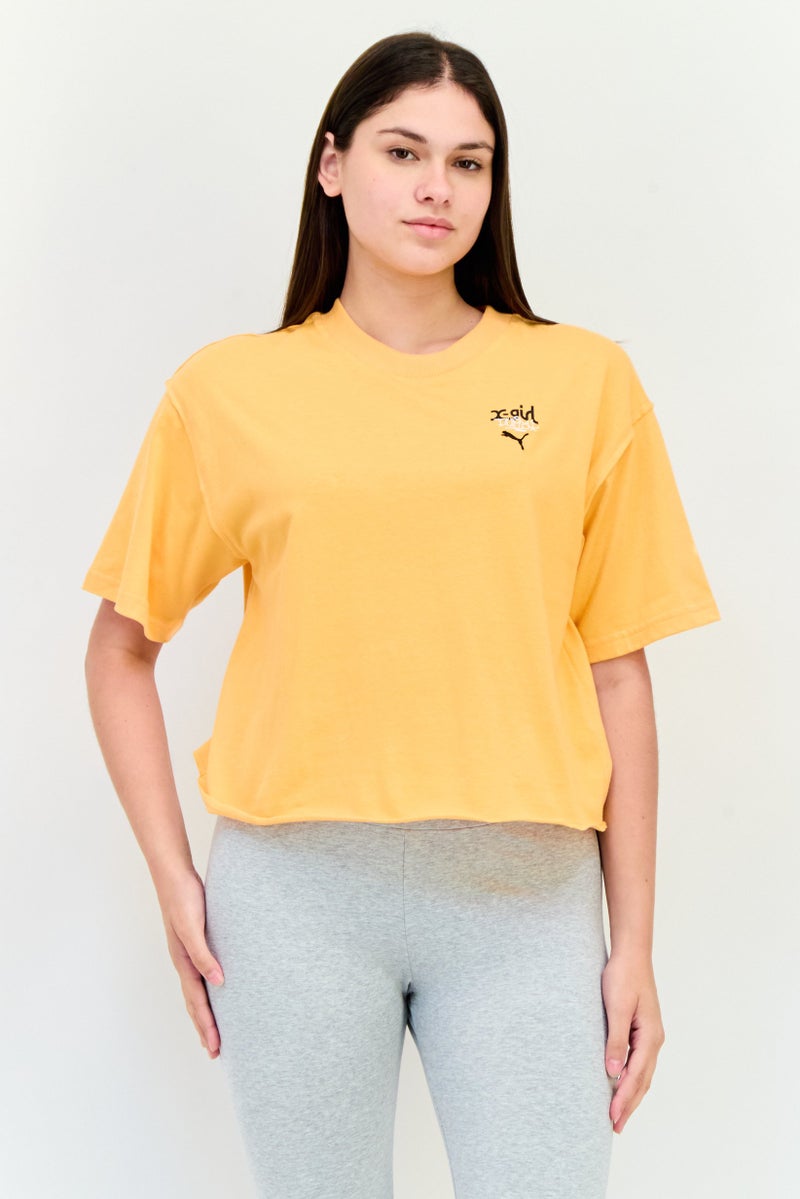 Puma x X-Girl Women Sportswear Fit Short Sleeve Outdoor T-Shirt, Orange - Image 1