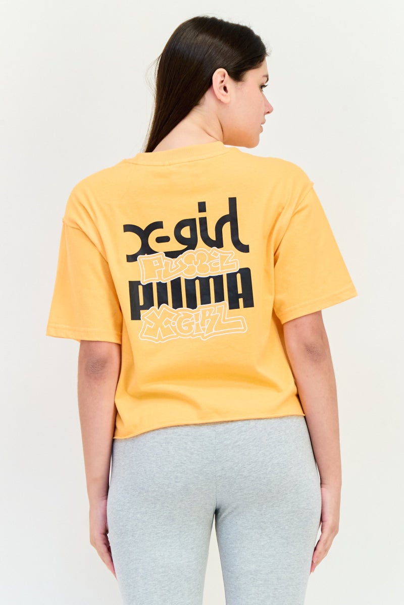 Puma x X-Girl Women Sportswear Fit Short Sleeve Outdoor T-Shirt, Orange - Image 3