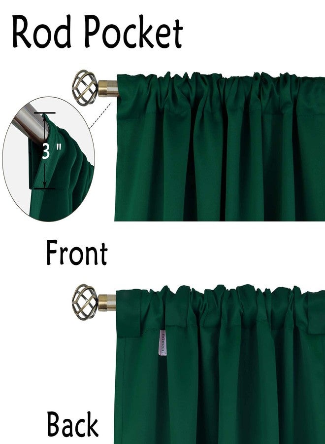 BGment Rod Pocket and Back Tab Blackout Curtains for Bedroom - Thermal Insulated Room Darkening Curtains for Living Room, 2 Window Curtain Panels (42 x 63 Inch, Emerald) - Image 3
