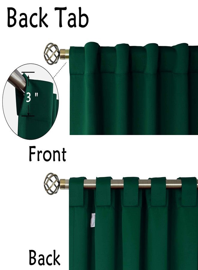 BGment Rod Pocket and Back Tab Blackout Curtains for Bedroom - Thermal Insulated Room Darkening Curtains for Living Room, 2 Window Curtain Panels (42 x 63 Inch, Emerald) - Image 2