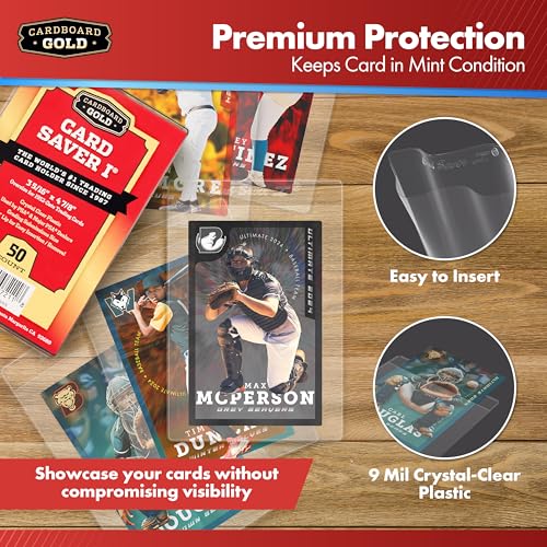 Cardboard Gold Card Saver 1-200 Count - Semi Rigid Card Holder, Trading Card Protectors - PSA-Approved Cardsaver for Baseball, Trading, Sports Cards - Card Sleeves, Binder, & Storage Box Compatible - Image 4
