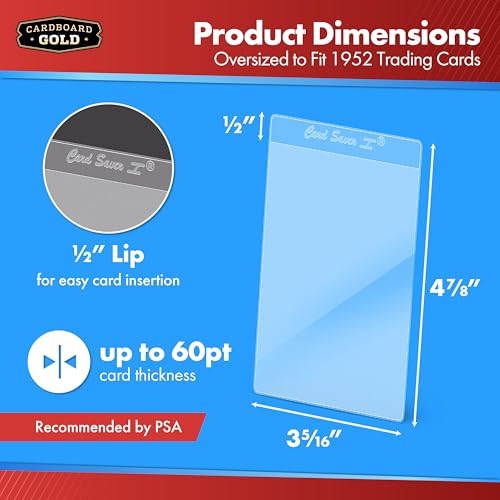 Cardboard Gold Card Saver 1-200 Count - Semi Rigid Card Holder, Trading Card Protectors - PSA-Approved Cardsaver for Baseball, Trading, Sports Cards - Card Sleeves, Binder, & Storage Box Compatible - Image 2