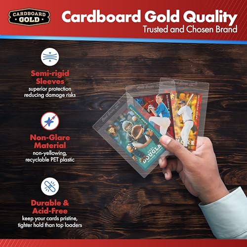 Cardboard Gold Card Saver 1-200 Count - Semi Rigid Card Holder, Trading Card Protectors - PSA-Approved Cardsaver for Baseball, Trading, Sports Cards - Card Sleeves, Binder, & Storage Box Compatible - Image 3
