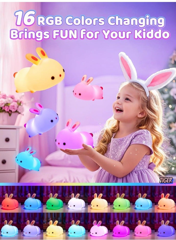 TIGER Cute Bunny Kids Night Light – Soft LED Bunny Lamp for Children, Dimmable & Rechargeable, Perfect for Bedrooms, Nursery, and Sleep, Ideal Gift for Toddlers & Babies - Image 2