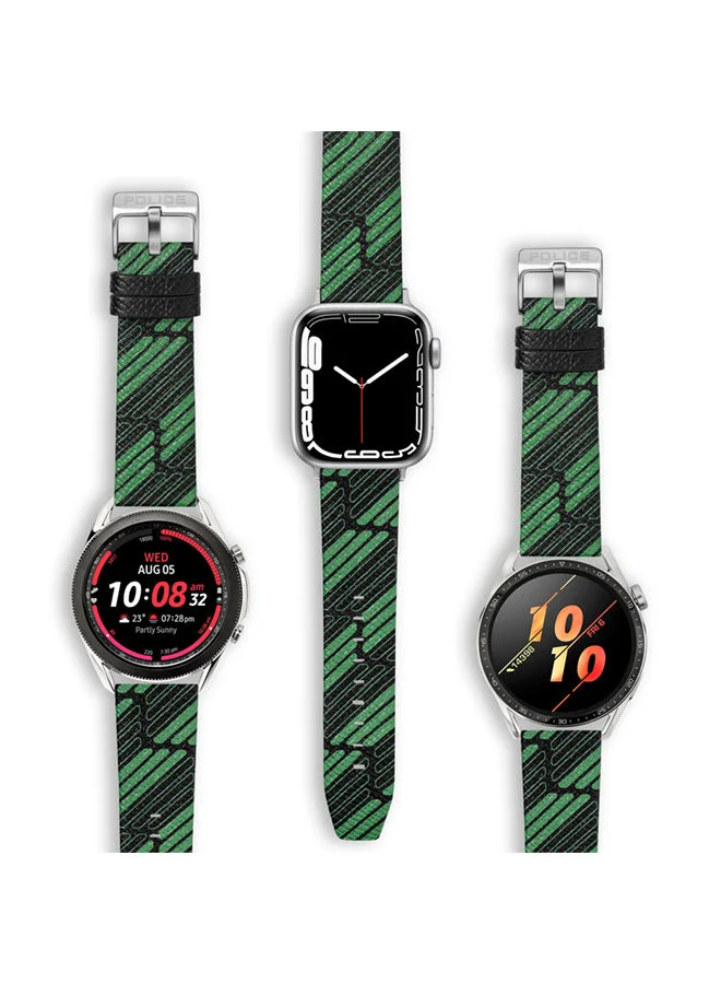 POLICE Universal Replacement Leather Strap For Men And Women, Compatible With Apple Watch Series 3-9 & SE (38-40-41) & Samsung, Huawei Or Quartz Watch With Lug Width Of 20mm