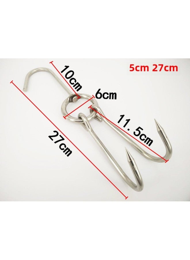 Roast Duck Hook Roast Duck Hook Roast Goose Double Hook Duck Hook Commercial Special Hook Roast Meat Ring Large Circle Stainless Steel Shelf-Color:For Hanging Goose, 5cm 27cm Is 1 Piece, Buy Ten And Get Two Free  - Image 1