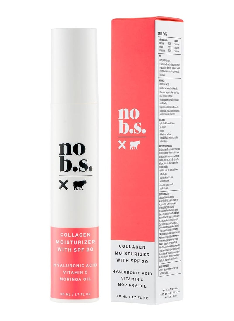 NO B. S. NO BAD STUFF No B.S. (No Bad Stuff) Collagen SPF Face Moisturizer - Hydrates, Defends, + Soothes Skin with Shea Butter, Collagen, and Hyaluronic Acid (1.7 oz)  - Image 1