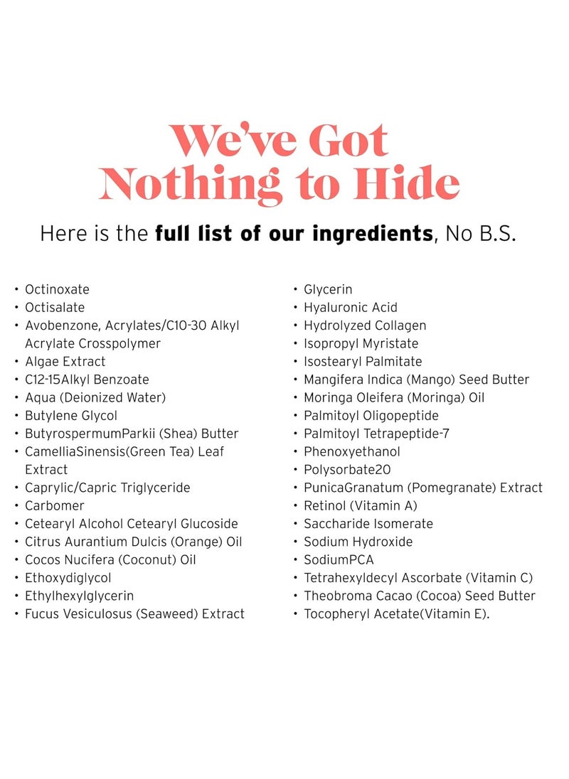 NO B. S. NO BAD STUFF No B.S. (No Bad Stuff) Collagen SPF Face Moisturizer - Hydrates, Defends, + Soothes Skin with Shea Butter, Collagen, and Hyaluronic Acid (1.7 oz)  - Image 3