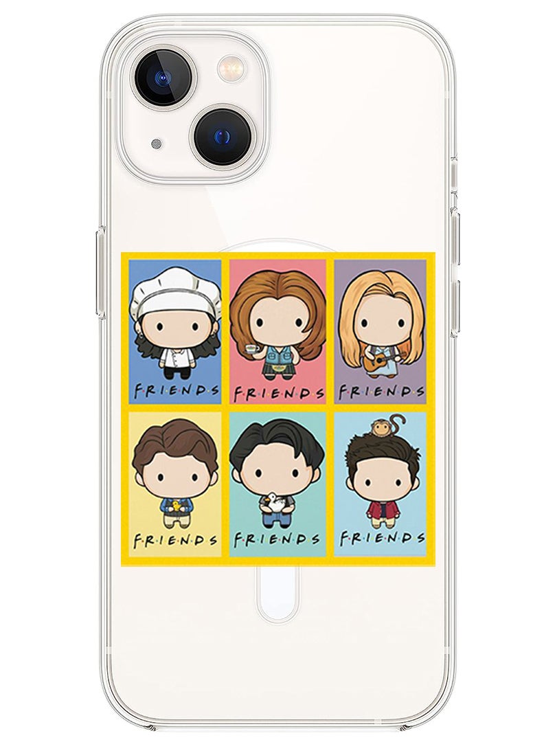 Theodor Magnetic Case for iPhone 14 6.1-inch Compatible with MagSafe Wireless Charging, Shockproof Phone Bumper Cover friends copy - Image 1