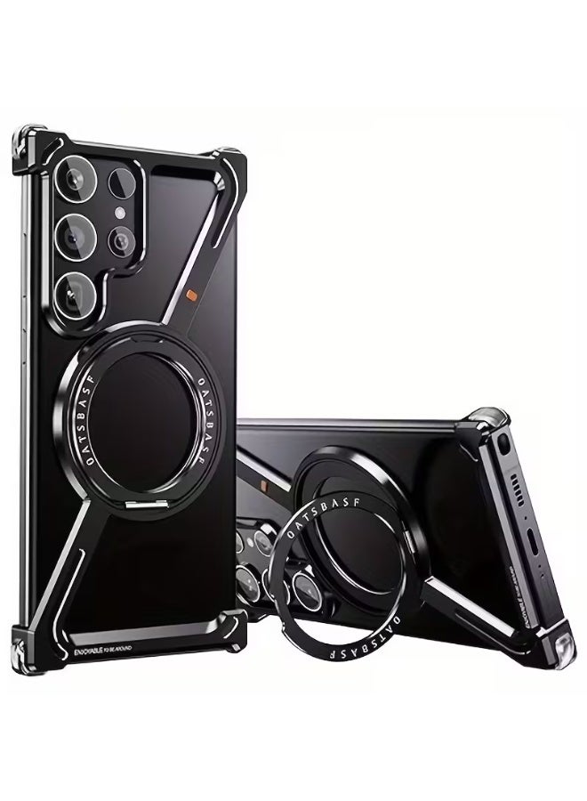 Oatsbasf Samsung S24 Ultra 360 Rotation Z-Shaped Protective Case Black - Image 1