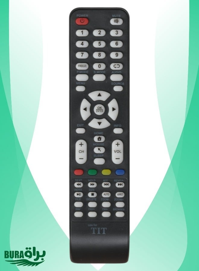BURAQ TIT TV Remote - Replacement Remote Control Compatible For TIT Smart LCD LED TVs - Black