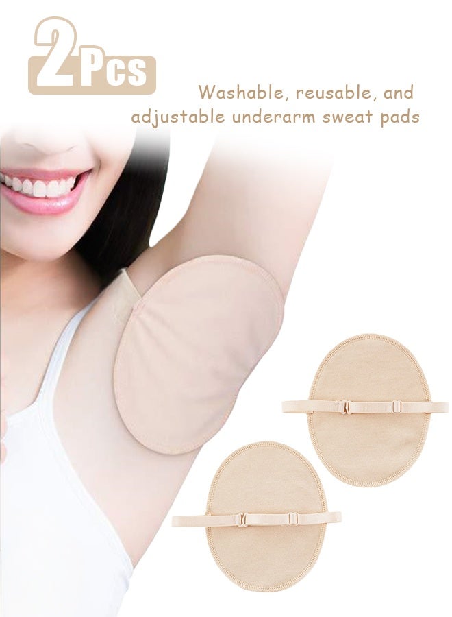 قطعتان من وسادات امتصاص العرق تحت الإبط قابلة للغسل، وسادات امتصاص العرق تحت الإبط قابلة لإعادة الاستخدام وقابلة للتعديل، وسادات قطنية مسامية لامتصاص العرق تحت الإبط للنساء والرجال، لا تسبب تعرق الإبط - Image 1