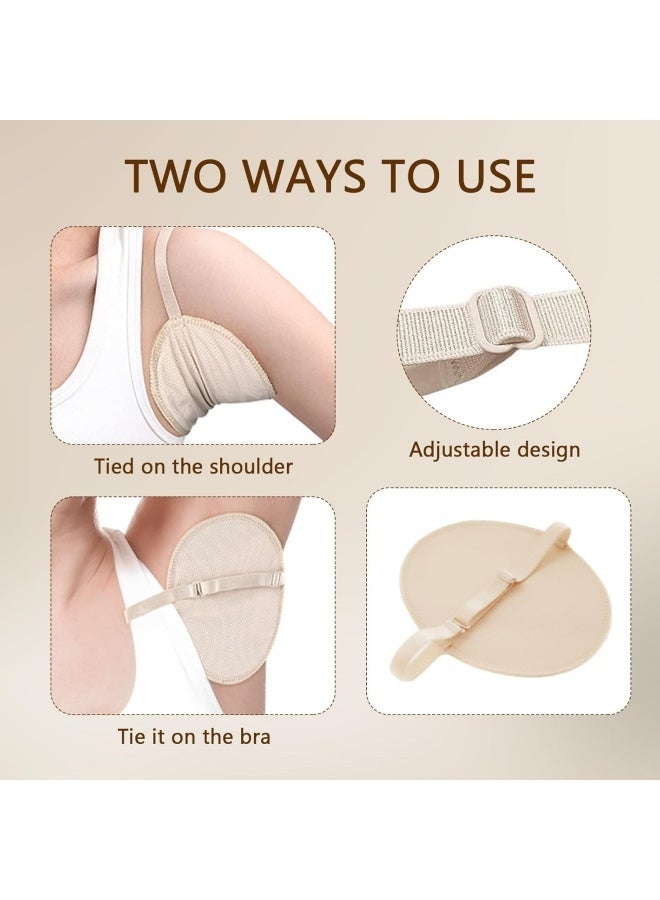 قطعتان من وسادات امتصاص العرق تحت الإبط قابلة للغسل، وسادات امتصاص العرق تحت الإبط قابلة لإعادة الاستخدام وقابلة للتعديل، وسادات قطنية مسامية لامتصاص العرق تحت الإبط للنساء والرجال، لا تسبب تعرق الإبط - Image 4