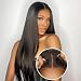 ISEE Wear Go Glueless Wigs Human Hair Pre Plucked Pre Cut Straight Transparent 5x7 Lace Glueless Wig Pre Bleached Tiny Knots Human Hair Wig for Black Women 180% 22 Inch - Image 2