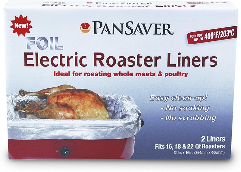 45950 Foil Electric Roaster Liner Pack of 4 - Fits 16-22 Qt Roasters - up to 400 Degrees
