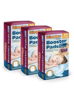 Inspire Dimples Booster Pads, Baby Diaper Doubler with Adhesive - 1 Size Fits All Diapers - Boosts Diaper Absorbency - No More leaks 90 Count (with Adhesive for Secure Fit)  - Image 1