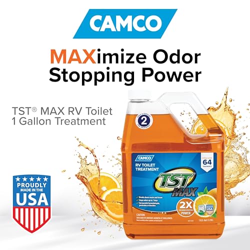 Camco TST MAX RV Toilet Treatment 1Gallon  Control Unwanted RV Sewer Odors  Break Down Waste and RV Toilet Paper  Biodegradable Septic Safe Formula  Orange Scent 41173 - Image 4