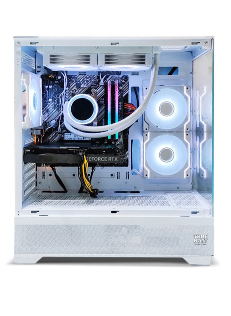 تروينورت - Dragon Fang جهاز جيمنج - إنتل كور i5-12400F، RTX 4060، 16GB رام، 1TB SSD، ويندوز 11 برو، حاسوب TrueNorth RGB أبيض - Image 1