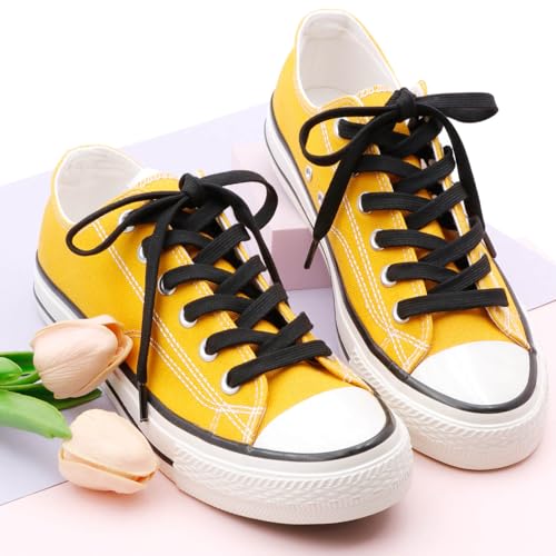 DELELE 2 Pair 55 inch Flat Shoe Laces for Athletic Running Sneakers Shoes Black - Image 4
