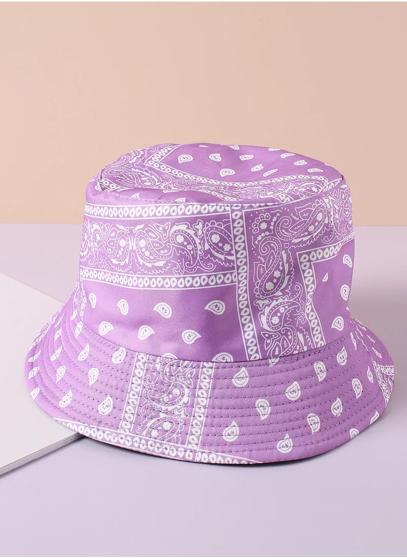 Haute Sauce Purple Printed Vintage Bucket Hat