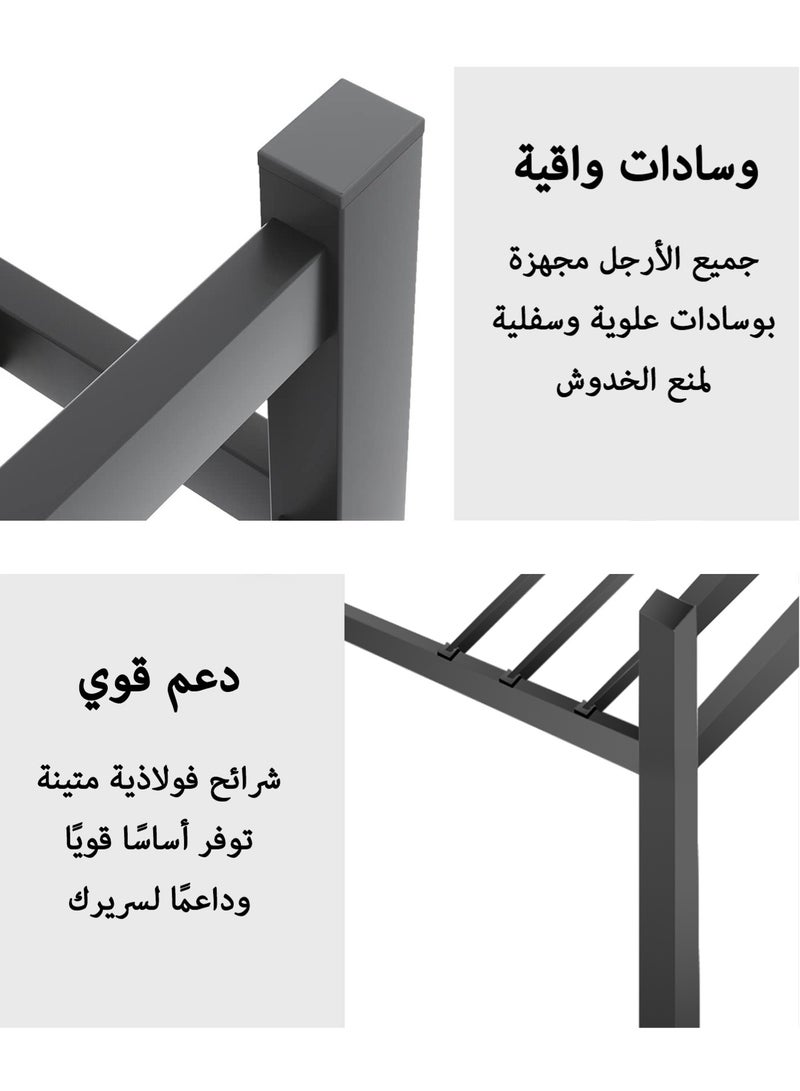 يانارا هيكل سرير فردي متين 90×190 سم (سرير تواين) مع لوحة رأس وقدم، شرائح فولاذية، منصة تخزين معدنية، تركيب سهل بدون ضوضاء - Image 4