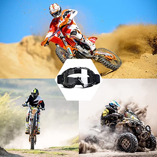 JAMIEWIN Motocross & Dirt Bike Goggles - Clear Lens, Anti UV Dustproof & Fog, Racing Goggles for Men, Women, Youth & Kids - Image 2