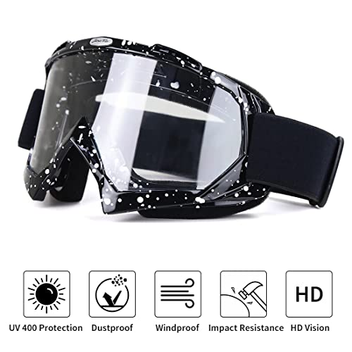 JAMIEWIN Motocross & Dirt Bike Goggles - Clear Lens, Anti UV Dustproof & Fog, Racing Goggles for Men, Women, Youth & Kids - Image 3
