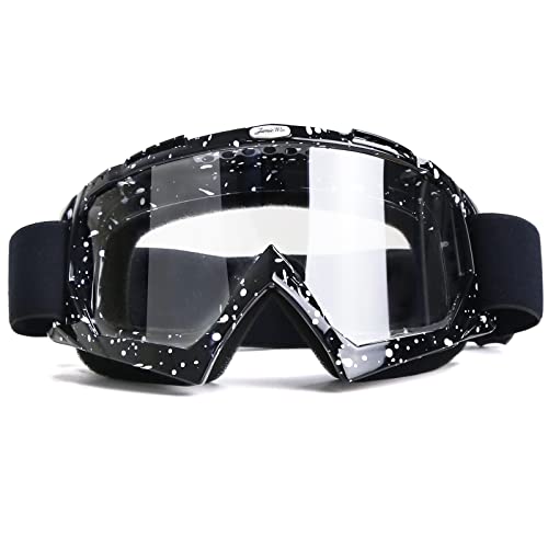 JAMIEWIN Motocross & Dirt Bike Goggles - Clear Lens, Anti UV Dustproof & Fog, Racing Goggles for Men, Women, Youth & Kids - Image 1