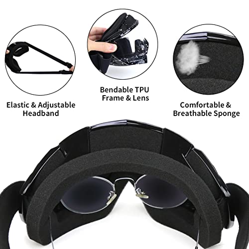 JAMIEWIN Motocross & Dirt Bike Goggles - Clear Lens, Anti UV Dustproof & Fog, Racing Goggles for Men, Women, Youth & Kids - Image 4