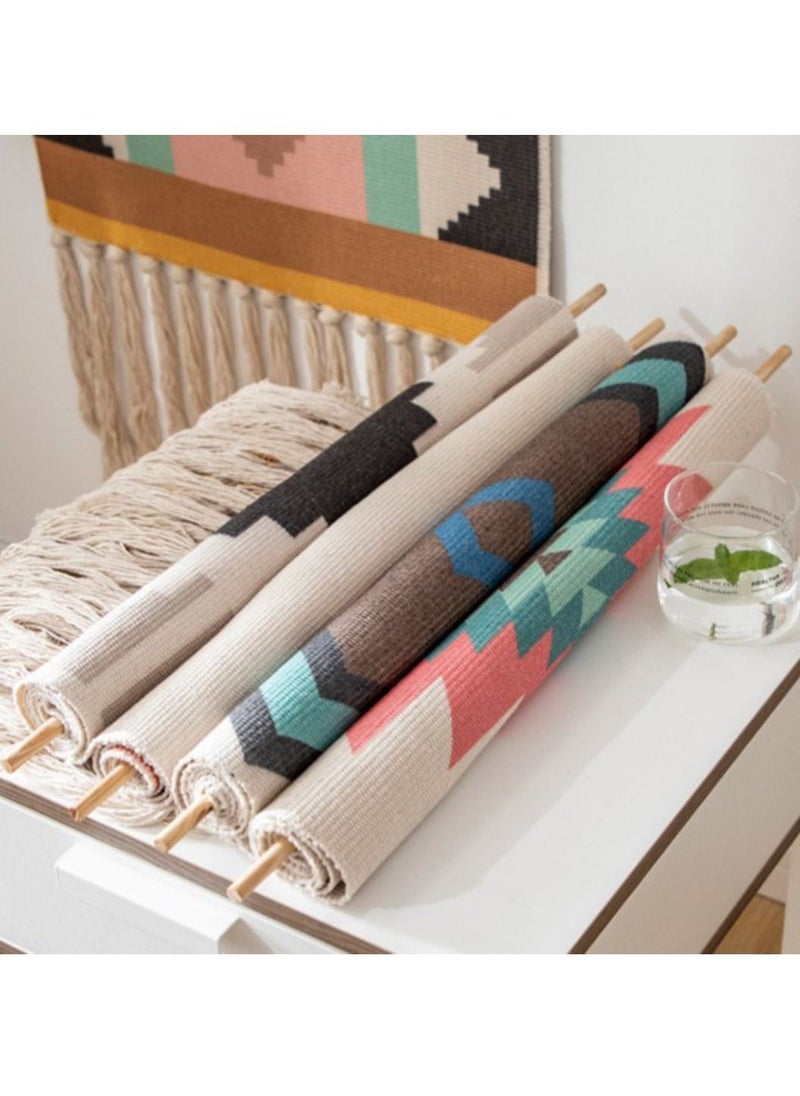Mei Lifestyle Handwoven Bohemian Style Hanging Tapestry For Home Decoration (Size 70×50+20CM Tassel)  - Image 5