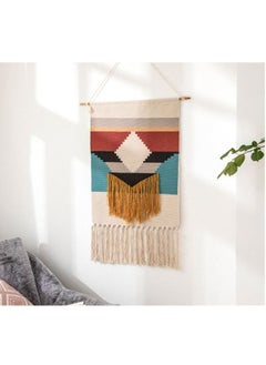 Mei Lifestyle Handwoven Bohemian Style Hanging Tapestry For Home Decoration (Size 70×50+20CM Tassel)  - Image 2
