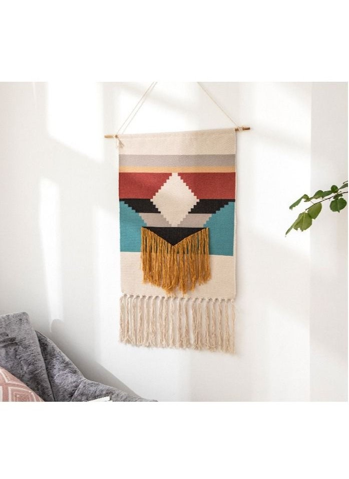 Mei Lifestyle Handwoven Bohemian Style Hanging Tapestry For Home Decoration (Size 70×50+20CM Tassel)  - Image 2