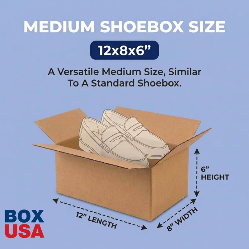 BOX USA Small Shipping Boxes 12"L x 8"W x 6"H (25-Pack) - Corrugated Cardboard Box for Moving, Mailing, Packing, Packaging and Storage - Image 2