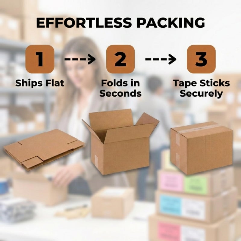 BOX USA Small Shipping Boxes 12"L x 8"W x 6"H (25-Pack) - Corrugated Cardboard Box for Moving, Mailing, Packing, Packaging and Storage - Image 5